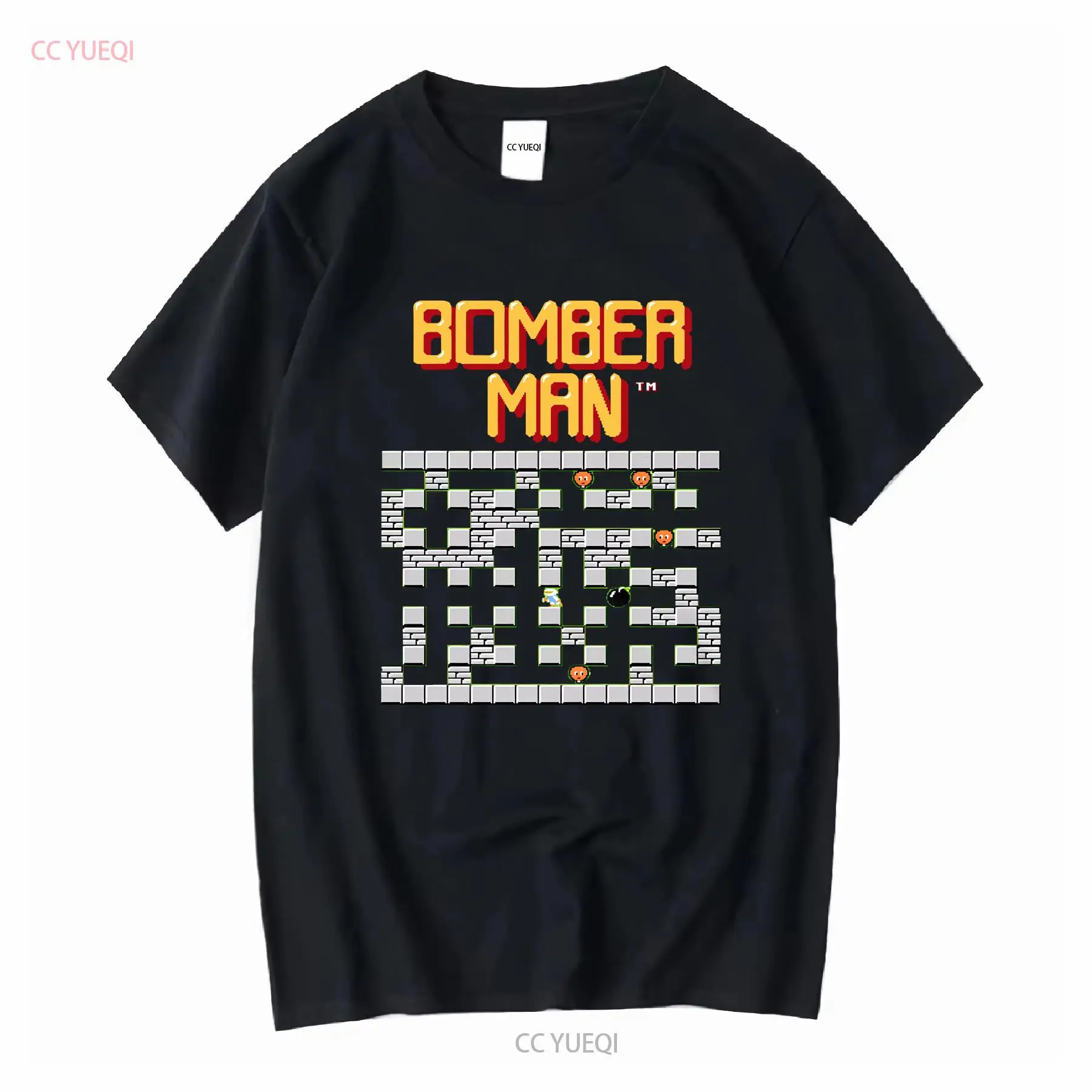 Retro Gaming T Shirts - Bomberman stage 1 Logo NES Famicom
