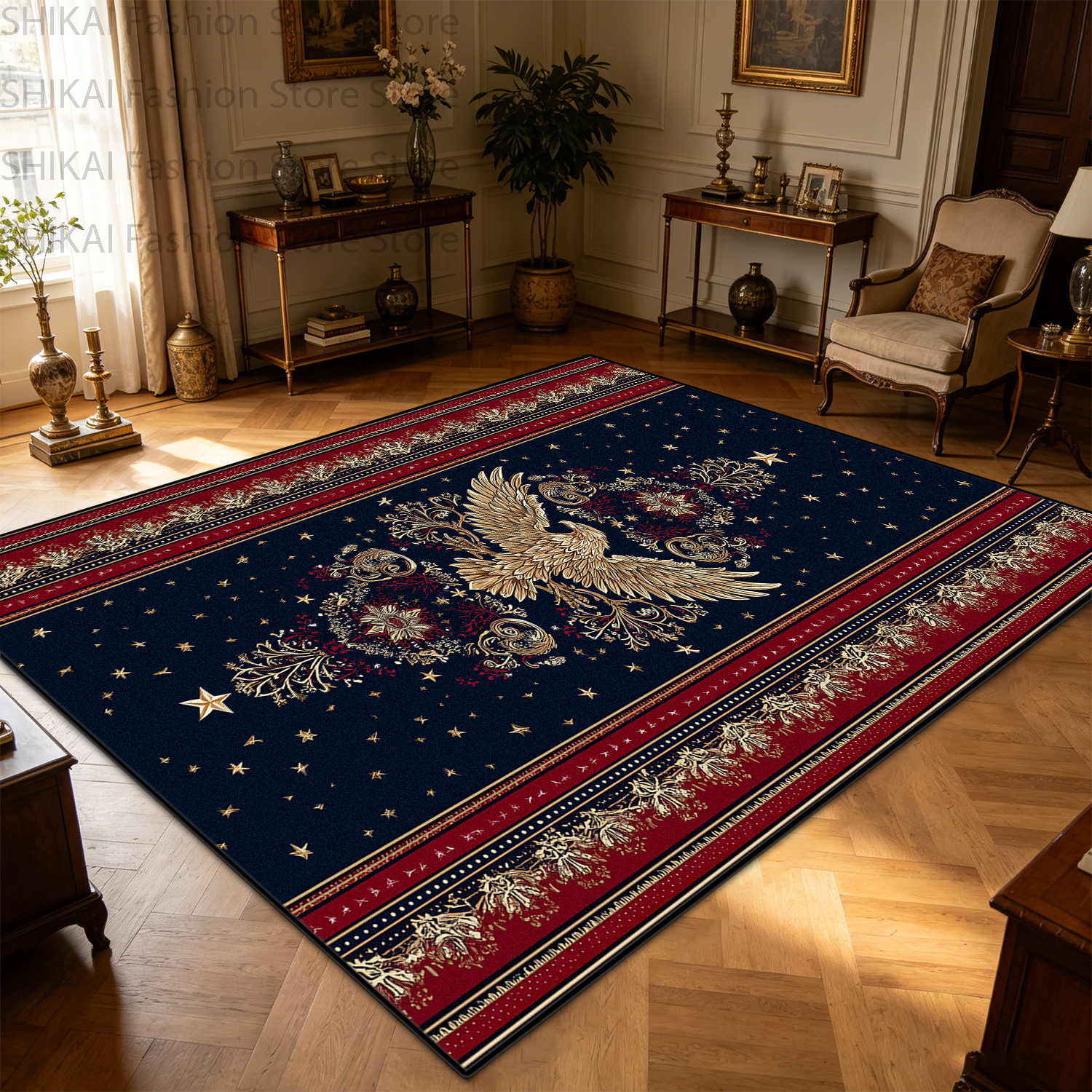 Retro Gaming Lounge - Red Blue Golden Eagle Retro European