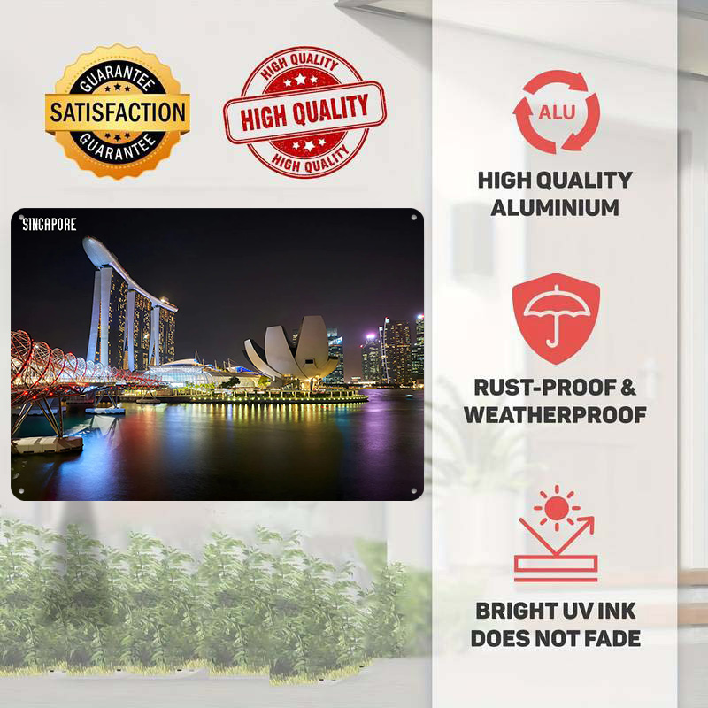 Singapore Skyline At Night Pos - Retro Gaming At reseña y precio