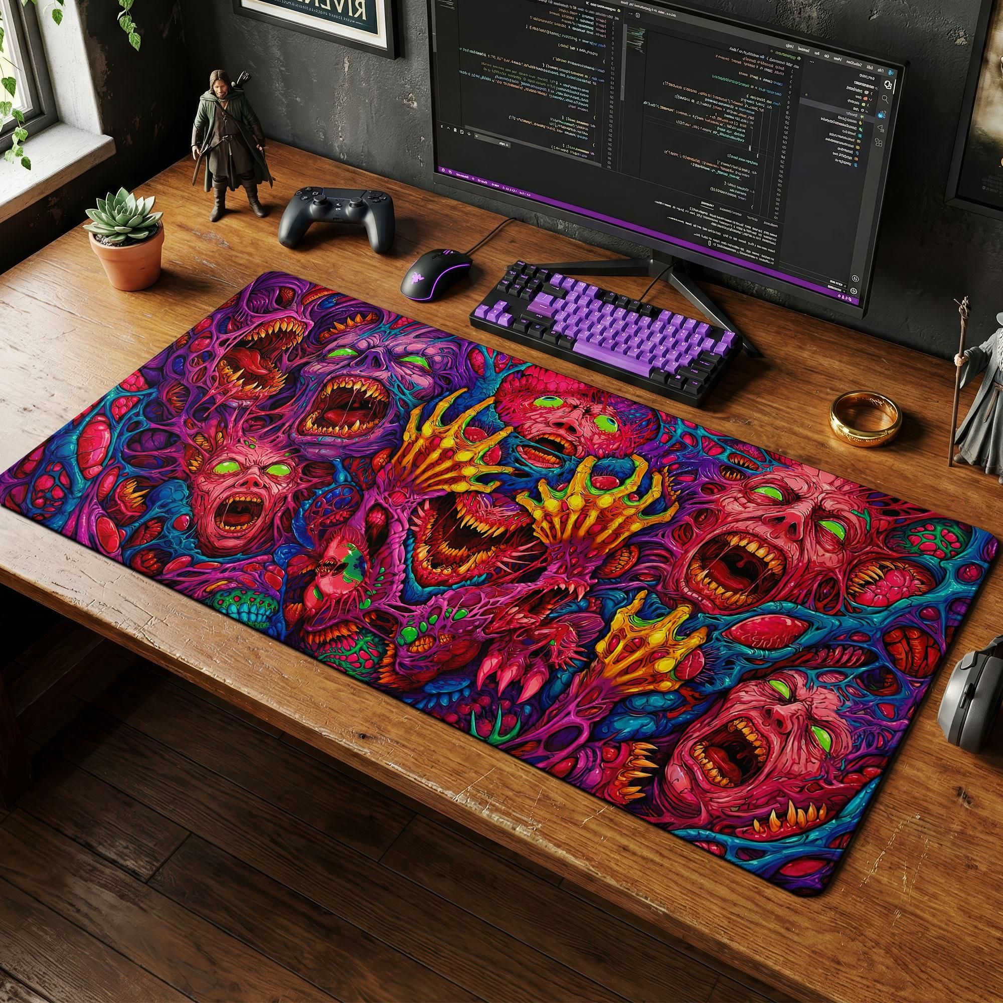 Japan Red Mouse Pad Neon Gore  - Retro Gaming Keyboard reseña y precio