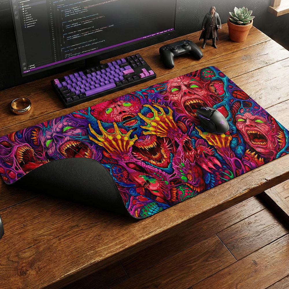 Japan Red Mouse Pad Neon Gore  - Retro Gaming Keyboard reseña y precio