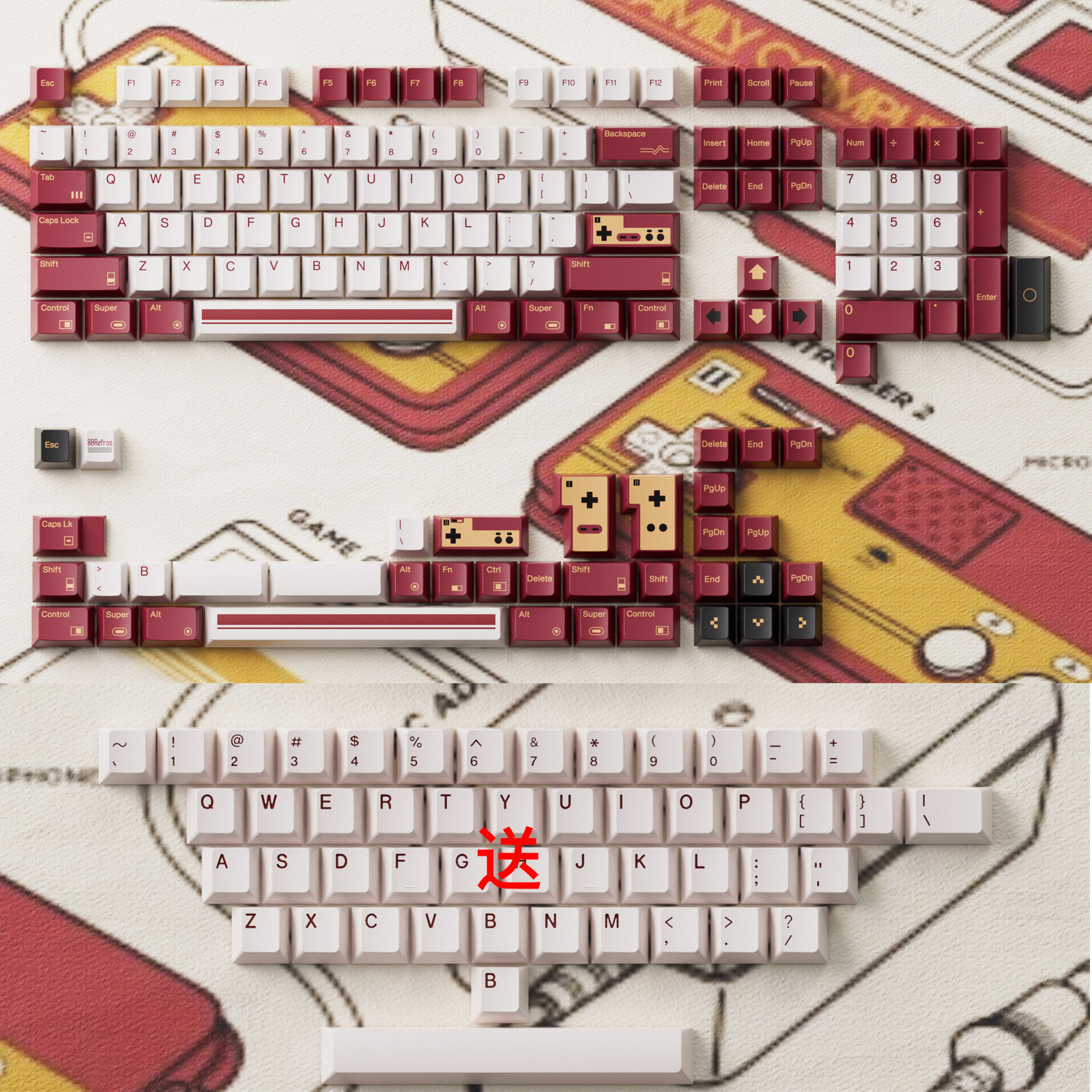 80Retros FC1983 Retro Red And  - Retro Gaming Keyboard reseña y precio