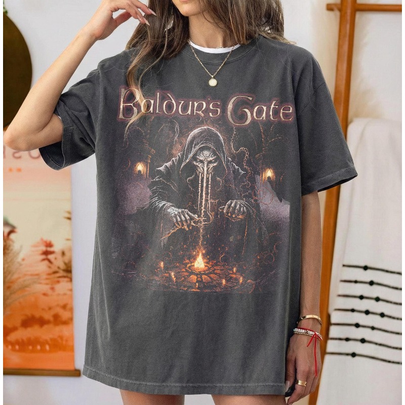 Vintage 90s Baldurs Gate 3 T-S - Retro Gaming T Shirts reseña y precio