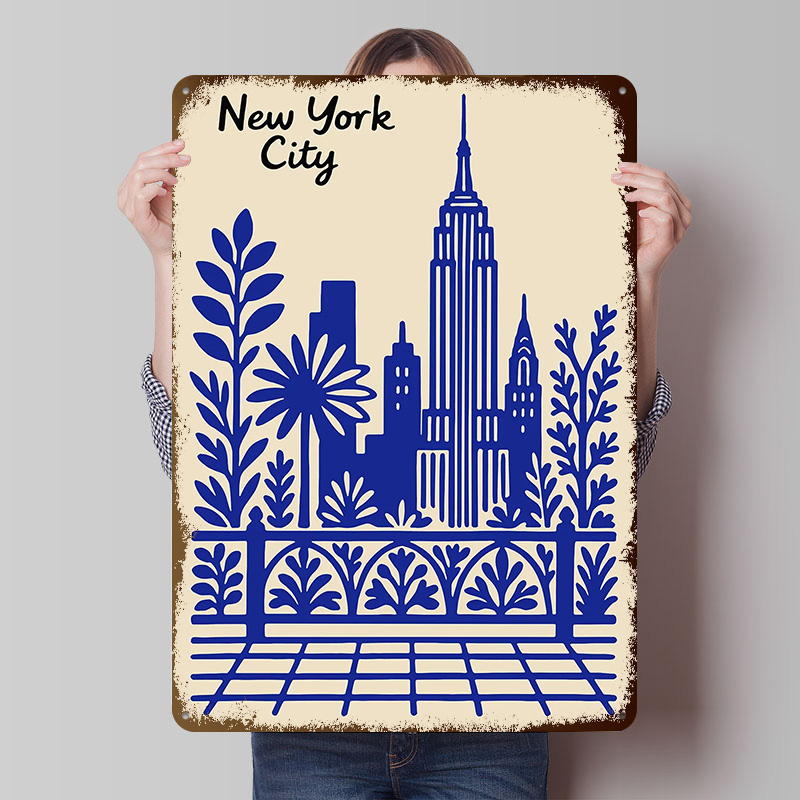 New York City Blue Poster Cust - Retro Gaming At reseña y precio