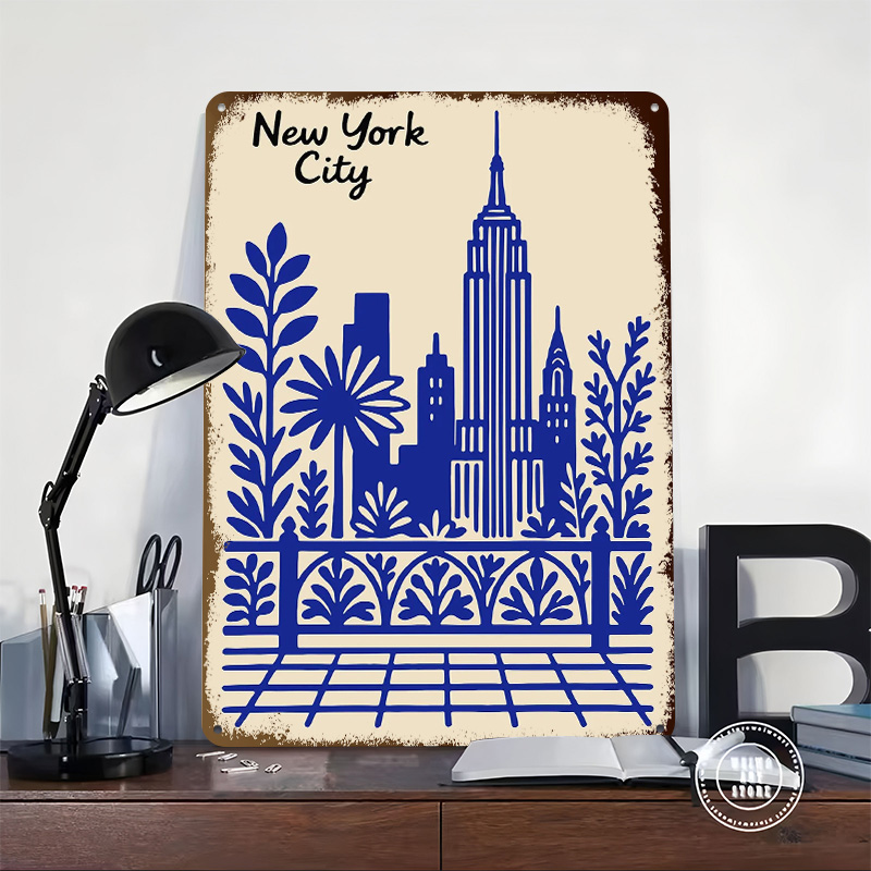 New York City Blue Poster Cust - Retro Gaming At reseña y precio
