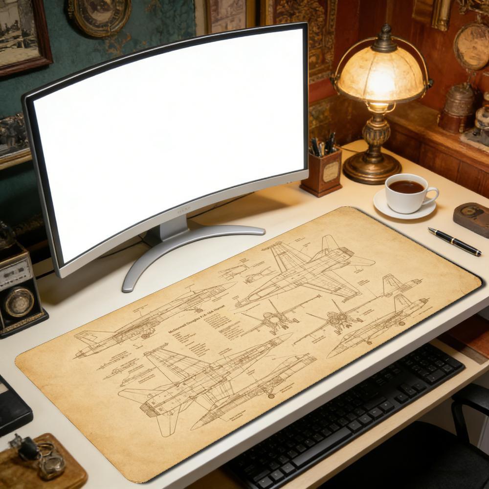 Large Aviation Blueprint Mouse - Retro Gaming Keyboard reseña y precio