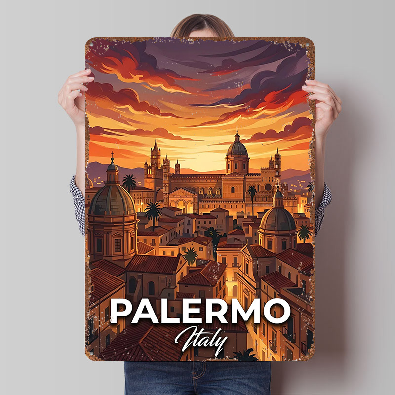 Palermo Italy Cityscape At Sun - Retro Gaming At reseña y precio